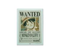 Teknofun - Licence One Piece - Neon Mural LED Luffy Wanted 30 CM - Décoration lumineuse - USB (câble inclus) - Livré avec 2 supports - Marron, Beige, Blanc - Pour Enfants - 811642