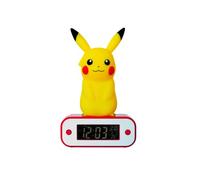 TEKNOFUN Pokémon - Licence Officiel - Réveil Lumineux Pikachu - Jaune, Rouge et Blanc - Fonctionne avec Piles (3X AAA) ou sur USB-C (câble Inclus) - 811359