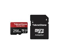 TEKNOSTONE Carte mémoire micro SDXC de 256 Go avec adaptateur jusqu'à 100 Mo/s de vitesse de lecture U1 V30 A1 pour Switch 1 Steam Deck ROG Ally Chargement sans couture d'applications et