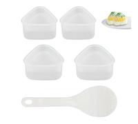 TEKONDA Onigiri Lot de 4 moules à sushis avec cuillère Triangle de riz Onigiri Maker Moule à boulettes de riz pour sushis, restaurants, restaurants familiaux, pique-niques, fabrication de sushis