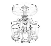 Teksome 6 verres à liqueur et support | Distributeur et support en acrylique | boissons pour fêtes | boissons pour toutes sortes fêtes