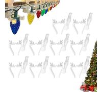 Teksome Attaches Pour Gouttières Pour Guirlandes Lumineuses - Lot de 10 Supports Forme Renne Pour Gouttières et Toitures | Support Solide Décoratif pour Tuiles Bardeaux Terrasse Arbre Sofitte Maison