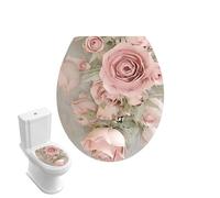 Teksome Autocollant Floral pour abattant de WC - Motif Fleurs - Autocollant Mural Amovible pour Salle de Bain