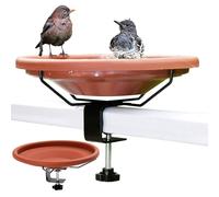 Teksome Bain d'oiseaux pour Terrasse | Mangeoire À Oiseaux pour Balcon Et Garde-Corps - Bassins Amovibles pour Colibris avec Fontaines - Installation sur Mur, Clôture, Jardinet et Espaces Extérieurs