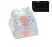 Teksome Capuchons de Clavier à Fleurs sèches, Capuchons de Touches en résine Mignons,Keycap de Fleurs sèches en résine - Remplacement, Brillant grâce au Capuchon de Touche R4 translucide,