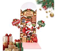 Teksome Cartes de Vœux 3D Noël Scène festive multicouche à ouvrir, souvenir | Carte de vœux festive en espèces Pour fille et fils petite amie réunion à la maison étagère Modèle A