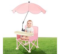 Teksome Chaise Rehausseur Portable - Sangles Sécurisées Rehausseur Chaise Rehausseur Pliable avec Parasols et Plateau pour Bébé 6-36 ans pour Intérieur Extérieur