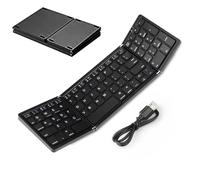 Teksome Clavier sans Fil à Trois Volets, Clavier Pliable, Clavier sans Fil Pliable en Trois Langues, Petit Clavier multilingue Multi-appareils pour Tablette et Smartphone