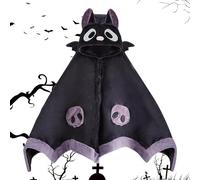 Teksome Couverture portable super douce avec ailes de démon - Chauve-souris mignonne - Couverture à capuche confortable pour Halloween, la maison, les fêtes à thè e