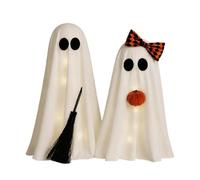 Teksome Décorations Fantôme Intérieur Déco de Table Balai Lueur Chaude | Set de Déco Bureau Fantômes Halloween pour Maison Salon Chambre Cuisine Bureau Étagère Style Ferme Fête