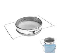 Teksome Double Tamis à Miel Double Grille, Tamis Extensible en Acier Inoxydable,Extracteur De Miel Manuel Outils Apicoles - Pour Extraction Élimination Des Débris Cuisson Usage Extérieur