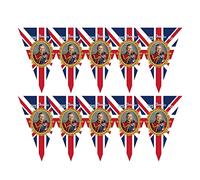 Teksome Drapeau du Roi Charles III | Charles Couronnement Union Jack Drapeau | 8.2ft King Charles 3rd Coronation Flag United Kingdom UK Flag, 1/3/5 Strings