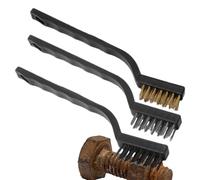 Teksome Ensemble de Brosses en Fil de Fer,Brosse en Laiton Anti-Rouille | Brossage Laiton avec Manche Ergonomique Courbé, Brosse à Rouille pour Chaîne de Vélo et Équipement Industriel