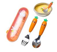 Teksome Ensemble De Couverts Pour Enfant En Bas Âge - Kit D Ustensiles De Repas Pour Bébé En Acier Inoxydable Avec Boîte De Rangement - Ustensiles D Alimentation Portable Pour Réunions Familiales