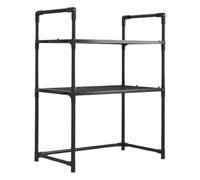 Teksome Étagère pour Micro-Ondes | Support Étagère Four À Micro-Ondes avec Crochets | Organisateur Double Étage pour Machine À Pain - Rangement Élargi Cuisine Salle de Bain Chambre étudiante