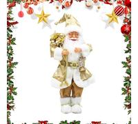 Teksome Figurines du Père Noël | Décorations Debout De 46 Cm - Figure Traditionnelle De Père Noël Debout - pour La Maison, L'Étagère, La Table, Le Bureau, La Fenêtre, La Cheminée, La Famille, Les