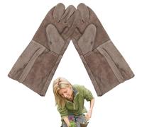 Teksome Gants de soudage forgés,Gants résistants à la Chaleur pour cheminée | Gants de Soudeur de Forge en Cuir imperméables à l'huile pour Le Jardinage et la Coupe