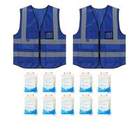 Teksome Gilet Haute Visibilité,Lot De 2 Pièces Gilet De Construction Réfléchissant Avec 10 Poches | Vêtement de Cyclisme pour Professionnels Chantier Entrepôt Logistique Électricien