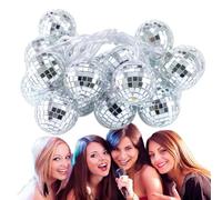 Teksome Guirlande lumineuse en forme de boule miroir esthétique avec chargement USB, produits de décoration d'intérieur pour sapin de Noël, escalie , couloir, fenêtre, porche, balcon