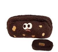 Teksome Jolie pochette à stylos, jolie pochette à crayons douce pour étudiants | Grande capacité pour l'école, fournitures de papeterie pour stylos, crayons, marqueurs et petits carnets, marron foncé,