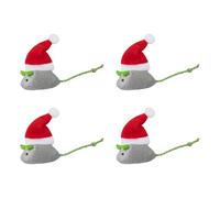 Teksome Jouets pour chats souris, jouets de Noël pour chats | 4 pièces jouets de Noël à l'à chat jouet pour chat du père Noël | Jouets interactifs pour chats, jouets de noël à l'à chat pour intérieur,
