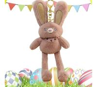 Teksome Lapin en peluche, peluche de lapin | Tirer le charme du sac à dos des oreilles | Lapin en peluche jouet doux en peluche en peluche clés de porte de décor mignon suspension de sacs scolaires