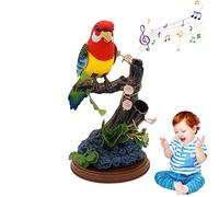Teksome Le Perroquet Qui Parle répète ce Que Vous Dites - pour Oiseaux électriques à Stimulation électronique - Ornement de décoration d'intérieur de Bureau d'animal à Commande vocale Cadeau