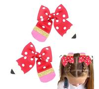 Teksome Lot de 2 pinces à cheveux pour la rentrée scolaire, 2 pinces à nœuds, pinces à cheveux pour la première journée d'école maternelle 1ère, 2e, 3e, 4e, 5e année