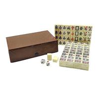 Teksome Mahjong Chinois avec 146 tuiles, dés | Ensemble Mah Jong Chinois Traditionnel, pour Les réunions Famille, Les Loisirs Entre Amis