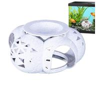 Teksome Maison du Poisson-Poisson, Betta Fish Cave,Cachettes de réservoir de pêche Betta Cave | Supplies d'aménagement paysager multifonctionnelles, Maison de crevettes, décoration d'aquarium Blanc