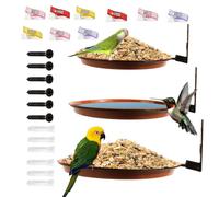Teksome Mangeoire pour Oiseaux À Fixer sur Clôture | Plateau De Baignoire Mangeoire pour Oiseaux - Déco Extérieure Lot De 3 Bols Eau Et pour Jardin Balcon Mur Clôture Arbres