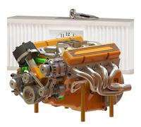 Teksome Modèle Moteur V8 - Construction Moteur Métallique - Jouet Éducatif Cadeau pour Famille Adolescents Adultes