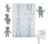 Teksome Moules familiaux en silicone pour résine époxy,moules familiaux en résine silicone,Une famille de quatre moules en plâtre - Moule de fabrication de bougies, moules époxy en résine pour