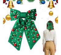 Teksome Nœuds de Noël pour filles - Barrette à nœud en strass et perles - Pince à cheveux - Pour femmes et filles - Pour fêtes de fin d'année, événement festif, réunion de famille