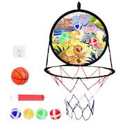 Teksome Panier de Basket Extérieur 2 en 1,Fléchettes Enfant avec Panier de Basket - Jouets Intérieur Extérieur Cadeau Anniversaire Garçons Filles