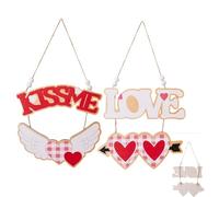 Teksome Panneau de Porte d'entrée d'amour, décorations de Porte pour la Saint-Valentin - Panneau de Bienvenue Love Kiss Me, décoration Murale pour la Maison,Décor Saint-Valentin, décorations de Porte