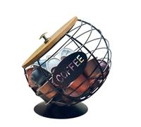 Teksome Porte-Dosettes de Café,Station en Fer à Ouverture Biseautée | Support pour Dosettes de Café avec Couvercle et de Grande Capacité | Pour Ornement De Bureau, Maison, Salon, Banane, Poire,