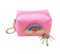 Teksome Porte-Monnaie avec Motif brodé Unique - Porte-clés étanche Multifonction - pour Filles et Femmes, Rose X Arc-en-, Refer to Description, Unisexe