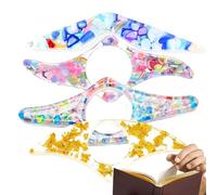 Teksome Porte-pages pour le pouce,Portes-pages pour la lecture | Ensemble de 4 porte-pages de doigt de livre,Support de livre de pouce de fleurs séchées, support d'ouvre-livre transparent pailleté