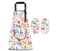 Teksome Tablier Enfant,Bavette Imperméable Ajustable Avec Manches,Tablier de Peinture pour | pour Âges 2-12 Cuisson Peinture Cuisine Salle de Classe Maison Jardin Cuisine Extérieur École