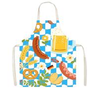 Teksome Tabliers de Cuisine, Tablier De Cuisine Thème Oktoberfest, À Taille Réglable Résistant aux Taches Respirable à Carreaux pour Barbecue Coifferie Poterie Jardin Restauration