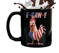 Teksome Tasse à café en forme de poulet | 355 ml - Tasse en céramique avec drapeau américain - Passe au lave-vaisselle - Pour café, thé, cacao chaud, lait, jus de fruits, boissons froides, famille