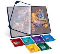Tektalk Planche à Puzzle avec 6 Plateaux de tri, Tapis de Puzzle Portable avec Housse Anti-poussière pour économiser Le Rangement, Surface antidérapante, jusqu'à 1000 pièces (avec 6 Plateaux colorés)