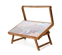 Tektalk Table de puzzle avec lumière LED - Avec pieds pliables et couvercle - Planche de puzzle en bois avec 5 angles réglables - Pour ranger des puzzles jusqu'à 1000 pièces
