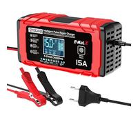 TEKXDD Chargeur Batterie Voitures 12V/24V 15A Automatique, avec Compensation de Température,Booster Batterie Universel Intelligent, pour Voiture, Camion, Moto, Maintien de Charge Sûr Et Efficace