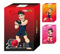 TEKXYZ Ballon de Réaction de Boxe, 2 Niveaux de Difficulté, avec Bandeau, Parfait pour Réaction, Agilité, Vitesse de Frappe, Compétences de Combat et Coordination Œil-Main