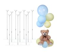 TEKXYZ Lot de 10 supports de ballons réutilisables en acrylique pour table, hauteur réglable de 40 cm, 60 cm, 80 cm, pour mariage, anniversaire et décoration de sol