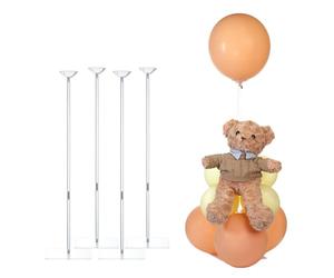 TEKXYZ Lot de 4 supports de ballons en acrylique pour table, hauteur réglable de 40 cm, 60 cm, 80 cm, support de table réutilisable pour mariage, table d'anniversaire et décoration de sol