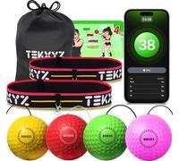TekXYZ Pack Familial de Ballon Réflexe avec App Compteur et Communauté en Ligne pour Boxe, Idéal pour Coordination, Frappe, Réduction du Stress, Entraînement à Domicile, Fitness et Cadeau pour Tous
