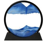 Tel Charme * Tableau de sable mouvant - Décoration de sable mouvant 3D - Verre rond 3D - Paysage de sable de mer profonde - Décoration d'intérieur relaxante - Jouet de bureau pour la maison (17,8 cm